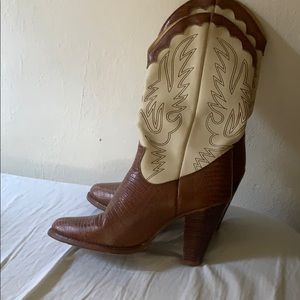 Zodiac leather heeled cowgirl boots